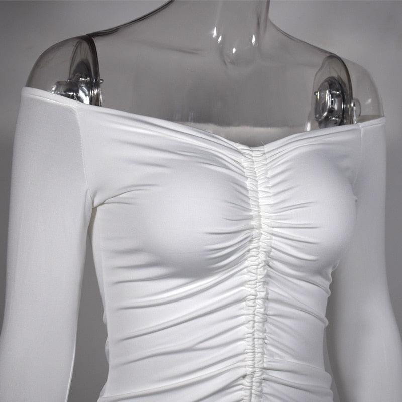 DEFINE SNATCHED mini dress - White – NUDELABEL