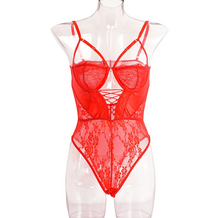 Load image into Gallery viewer, YUMMY cross lace bodysuit - Red